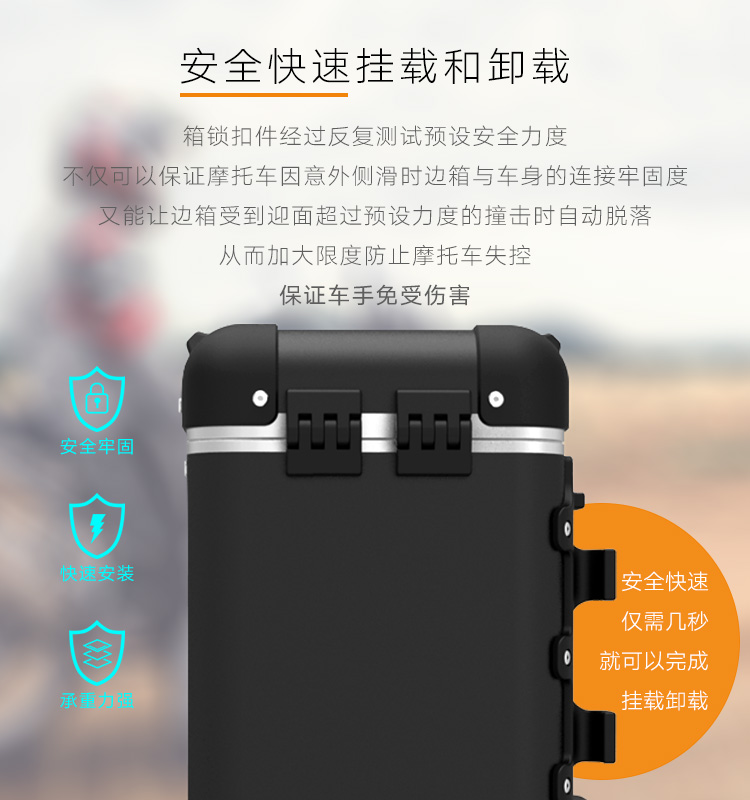LOBOO củ cải xe máy DL250 ba hộp bên khung hộp dự phòng đuôi hộp hợp kim nhôm bên hộp sửa đổi hộp đuôi - Xe gắn máy phía sau hộp thùng đồ xe máy