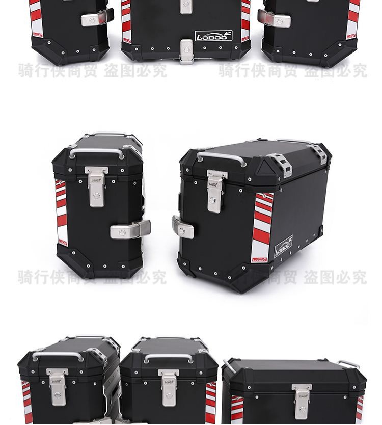 LOBOO củ cải hộp bên Benelli Jinpeng TRK502 hộp đuôi xe máy nhôm bên hộp hộp thân cây - Xe gắn máy phía sau hộp thùng hông givi