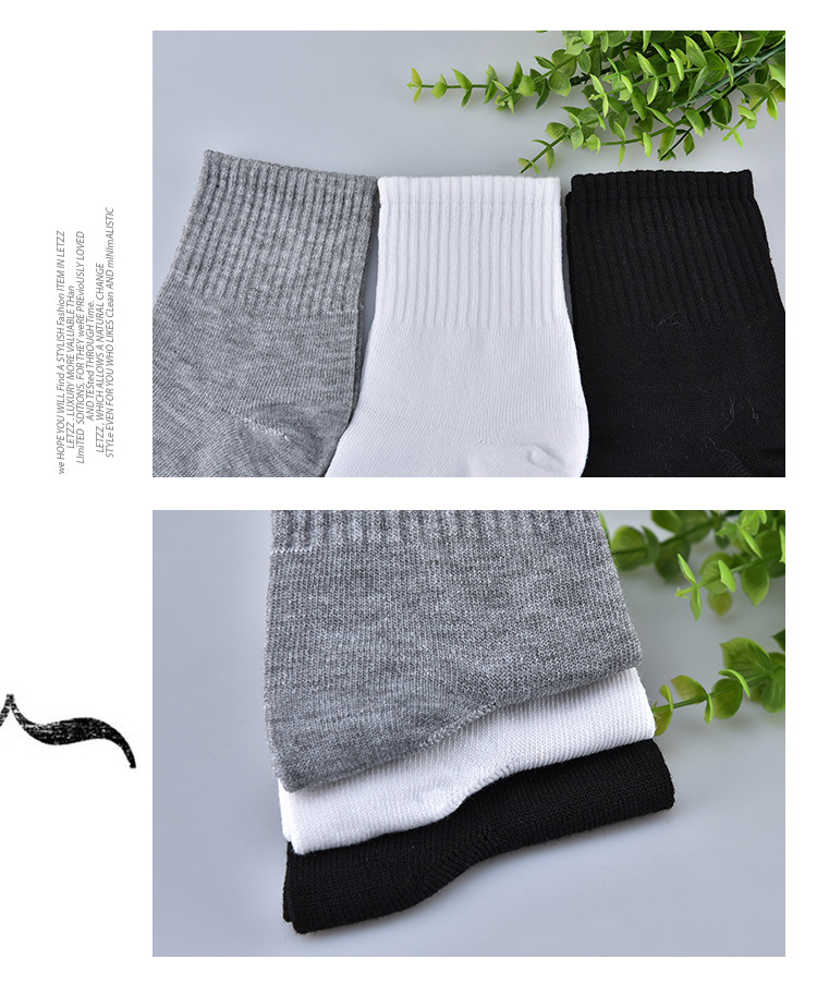 20 nhân dân tệ 22 đôi vớ nam ống vớ bốn mùa vớ nam màu trắng đen polyester vớ vớ giá rẻ dùng một lần vớ champion