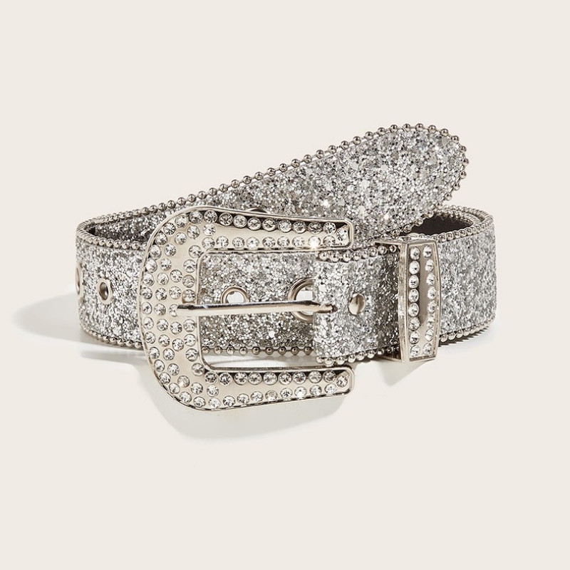 Subculture Rhinestone Belt Punk Y2K Hot Girl Millennium Rhinestone Versatile Women's Decorative Jeans Belt Decoration