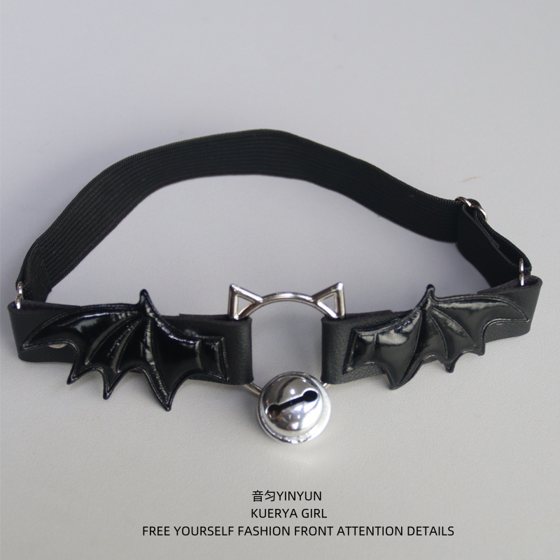 Lolita Gothic Devil Wings Cat Bell Leg Ring Y2K Leg Strap Choker Punk Hot Girl Yabi Accessories Cos