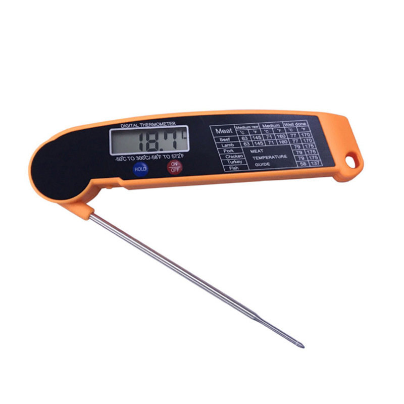 Cross-border Direct Mail Folding Probe Barbecue Grill Roast Thermometer Food Electronic Folding Probe Type of Thermometer Burst