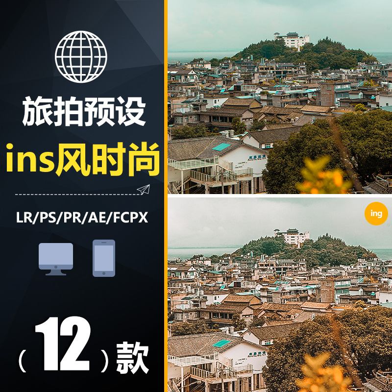 BSH030LR preset PS Street racket ins net red Brigades portrait FCPX da Vinci mobile phone filter mirror PR toning LUT