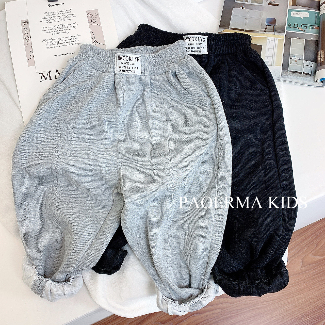 Children's sports pants 2022 spring and autumn new children's loose casual trousers boys spring sweatpants Western style trendy pants