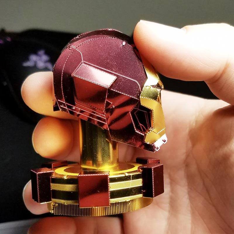 Steel magic image metal DIY assembly model 3D stereo puzzle Avengers Alliance Iron Man helmet color version