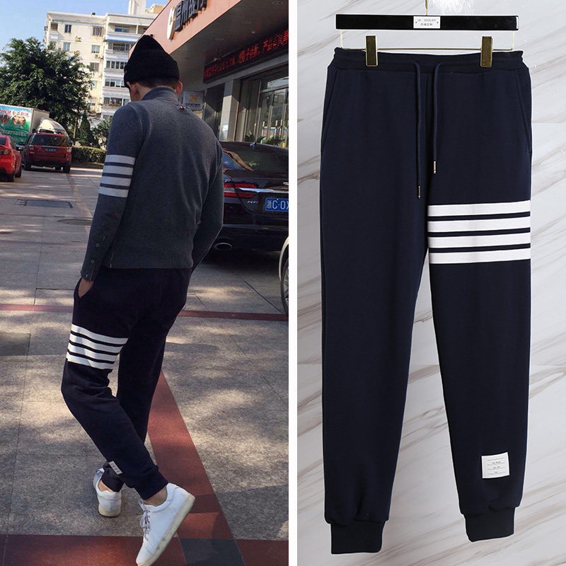 22ss Summer New Tb Striped Webbing Webbing Twinty Pants Men and women Coats Plus Fat Increase Yard-footed Pants Tide