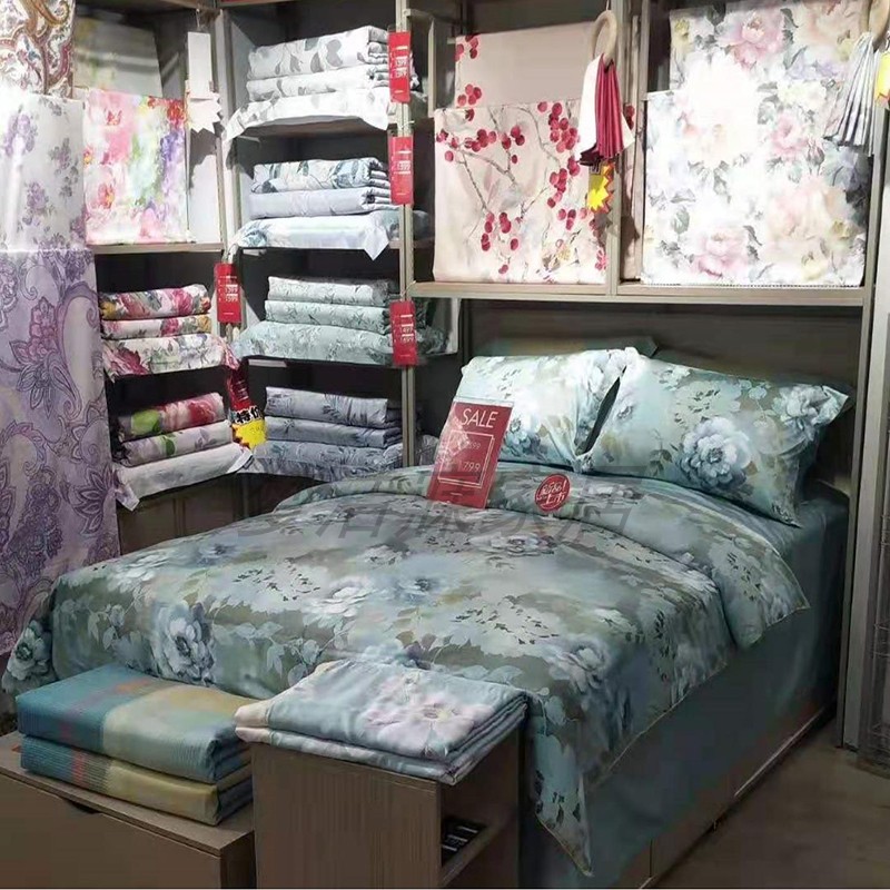 Mengjie Home Textiles 2021 counter pure cotton 80S horse cotton printing four-piece bed set 14000 exquisite month