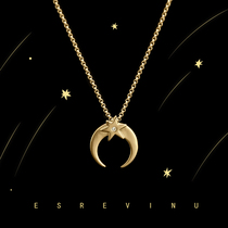Cosmic symbol Cocoon of the Moon original design Star Moon girl necklace Clavicle chain pendant jewelry