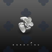 Universe Tick Wind-borne Flowers ear Bone Clip Moon Light Color Garden Series Without Earhole Silver Ear Clip Design Sensation