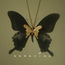 Cosmic symbol Dream naturalism-Love butterfly necklace original three-dimensional gilded sweater chain Retro style girl