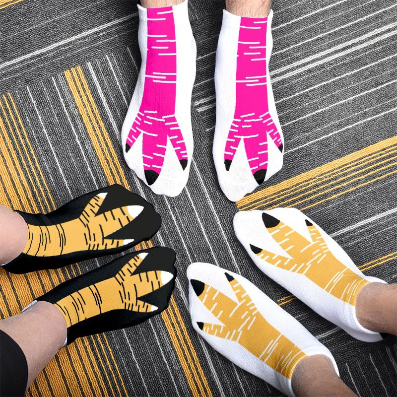 2024 New Style Chicken Claw 3D Printed Socks, Funny Chicken Feet Pork Belly Short Socks, Interesting Trendy Socks for Men and Women