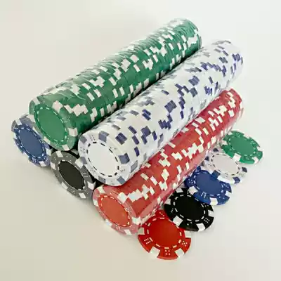 Texas Hold'em special chips 50 pieces of round frosted feel plus iron no face value multi-color boutique mahjong coins