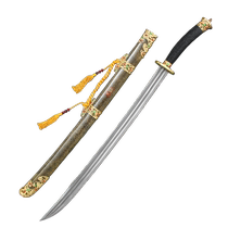Longquan sword princes sword Qing Dynasty embroidered spring knife patterned steel sword self-defense cold weapon unedged