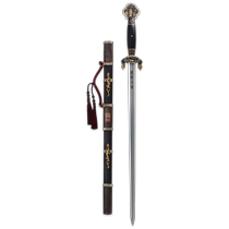 Longquan Sword Dragon Tiger General Sword Ming and Qing Pattern Steel Sword Knife Self-Defense Cold Weapon Collection Real Sword Unedged