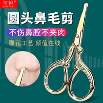 Round head nose hair scissors stainless steel nose hair trimmer mens nose hair trimming safety scissors womens beauty scissors eyebrow trimming scissors