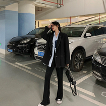 Jing Ye Net red casual small suit jacket female bright line design sense minority Korean version of British style loose small suit cool