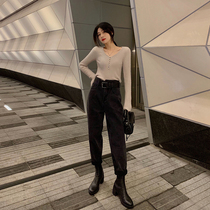 (1 piece 8-fold 2 pieces 7-fold 3 pieces 6-fold) Old daddy pants Slim Display High Haren High Waist Jeans Women