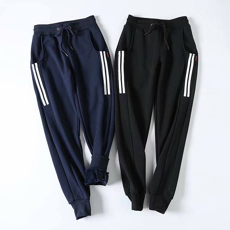 Autumn winter new female plus suede thickened uphols-up simple comfort long pants thick solid thread close-up casual long pants RS125