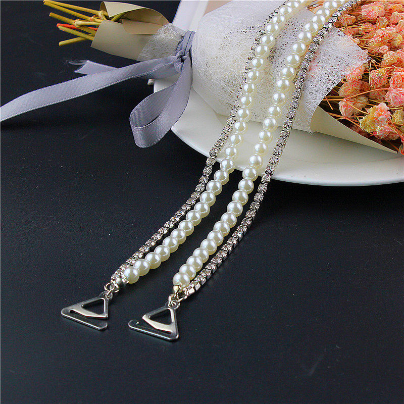 Универсальные бретели ручной работы, сменное нижнее белье из жемчуга, топ без лямок для невесты, открытые плечи 