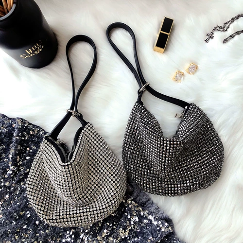 Бриллиантовое сумка о даджян руки с ужином, ужином, полуотхмонной мини -прилив -прилив