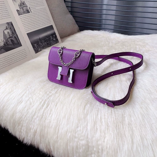 H пряжка Kangkang Сумка кожа мини -цепная сумка Свинька Сумка для носа фиолетовая сумка тофу Сумка H пряжка сестринская сумка Kangkang сумки