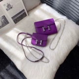 H пряжка Kangkang Сумка кожа мини -цепная сумка Свинька Сумка для носа фиолетовая сумка тофу Сумка H пряжка сестринская сумка Kangkang сумки