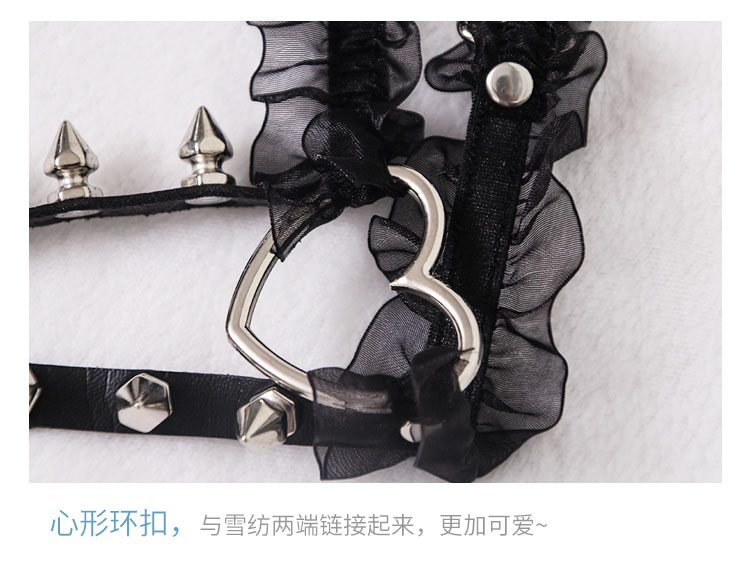 [撩 汉 sản xuất] ren garter clip đinh tán tình yêu chân vòng Harajuku phong cách garter belt một nạp