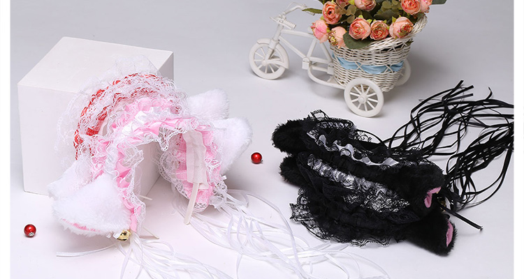 [撩 汉 sản xuất] chuông tai mèo headband nữ hầu gái cosplay mũ nón ren trang phục cosplay anime