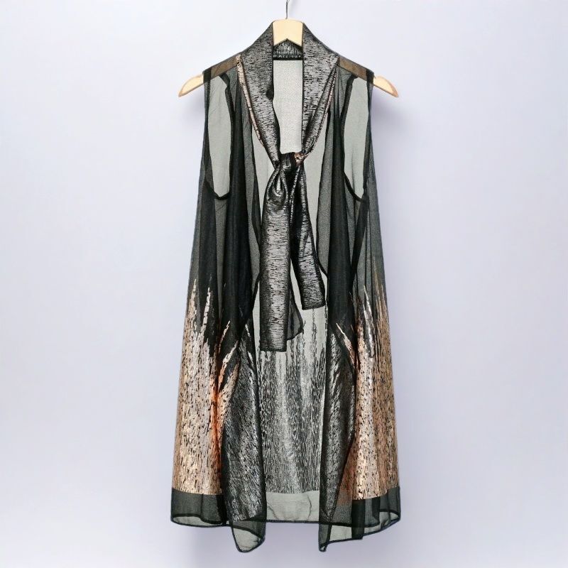 Summer Men's Mid-Length Vest Korean Style Personalized Printed Lace Trendy Cardigan Outerwear Women's Thin Cape Coat Jacket Summer Men's Mid-Length Vest Korean Style Personalized Printed Lace Trendy Cardigan Outerwear Women's Thin Cape Coat Jacket