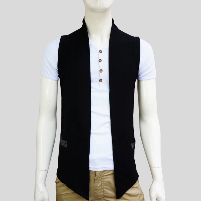 Mùa xuân và mùa hè triều của nam giới vest vest Hàn Quốc phiên bản của chiếc áo đan len không tay cá tính hoang dã đan áo khoác bên ngoài vest nam