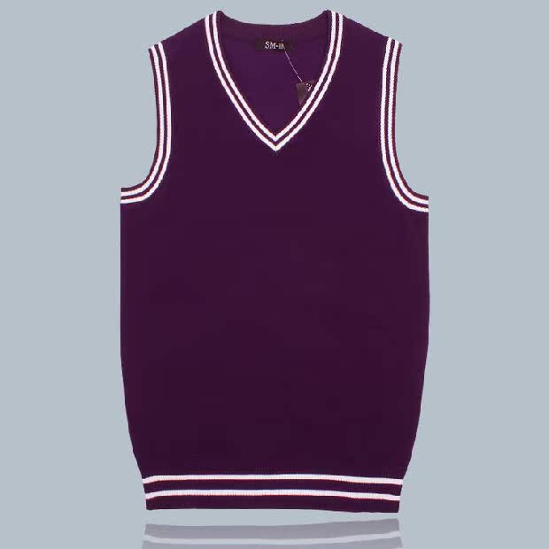 Thời trang nam vest len ​​mỏng nam phiên bản Hàn Quốc của áo len cổ chữ V không tay áo dệt kim sợi vest vest đen nam