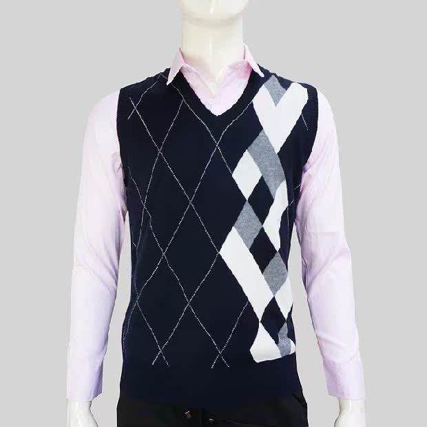 Mùa thu và mùa đông nam len vest không tay đan áo len vest kinh doanh bình thường vest ấm tóc dày vest áo vest nam hàn quốc