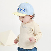 South Korea imported baby T-shirt spring cotton thin girls boys and toddlers with long sleeves pure white