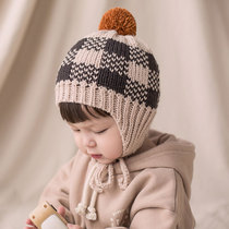 Korean boys hat wool cap ear protection autumn and winter 6-12 month male baby boy 1-2 year old boy child