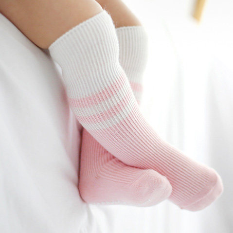 Korean children's socks Spring and Autumn baby floor socks long socks boys and girls newborn baby striped socks
