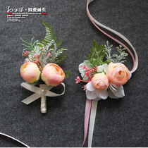 Sun Xiaomei flower art TZ205 European style Moren series corsage wedding beautiful groom corsage bride wrist flower simulation