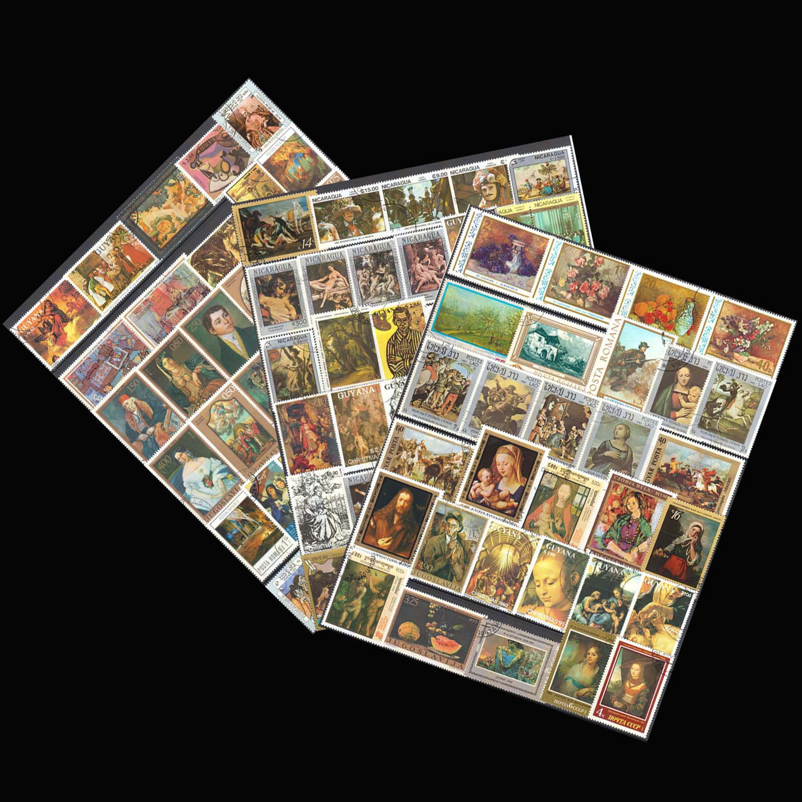 The topic stamps of foreign world famous paintings are 100 different 100 different