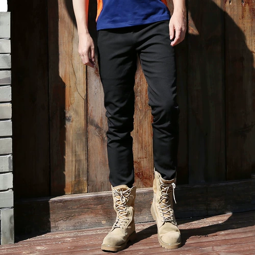 雪丘岛 Дорожные зимние однотонные водоотталкивающие удерживающие тепло дышащие мужские бархатные штаны