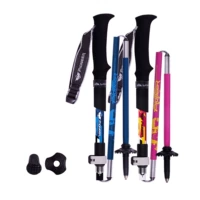 Snowy Island Carbon sợi trekking cực khóa Khóa gậy mía Ultralight siêu ngắn gậy đi bộ ngoài trời gậy chống trượt có đèn pin cho người già