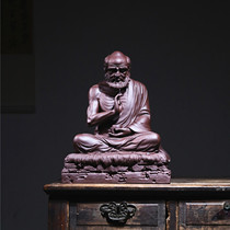 Famous purple sand can raise Bodhidharma tea pet ornaments original Yixing high-end fully handmade Zen crafts sculptures