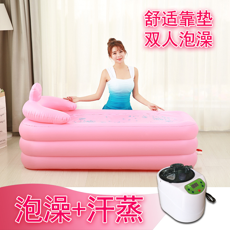 Home Steam Box Sauna Room Adult Sauna Bath Box Family Steam Room Foldable Bathtub Lying-Down Dual-Use