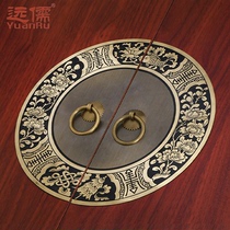  Yuanru copper sculpture round house number brass handle Chinese antique folio cabinet door handle YRB208 retro copper handle