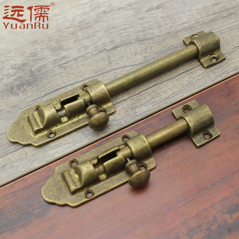 Yuanru YRJ2008 Chinese antique door and window accessories classical brass bolt retro pure copper bolt copper door latch
