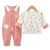 Детский осенний весенний комплект для раннего возраста, хлопковый комбинезон, бандаж пупочный, штаны