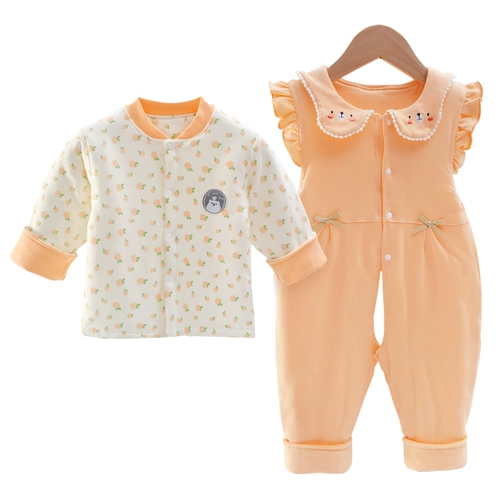 Милый осенний комплект для девочек для принцессы для раннего возраста, хлопковый стеганый комбинезон