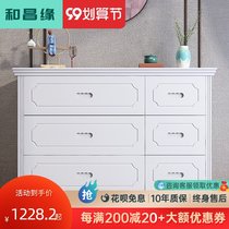 Six-chest solid wood white bedroom modern chest cabinet side cabinet finishing locker nine-bucket chest chest drawer cabinet living room Assembly