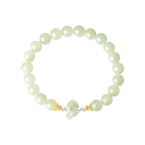 Zhou Taisheng gold inlaid jade bracelet for women gold Hetian jade interlocking pearl bracelet gift for mother and girlfriend