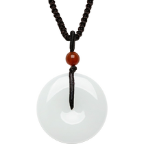 Zhou Taisheng Hetian Jade Peace Buckle Pendant Jade Necklace Couple Style Pendant Jade Pendant as a Chinese Valentines Day Gift for Girlfriend