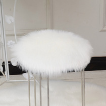 Flame-like wool round carpet mat butterfly chair cushion hollowed stool dresser table decorated white fur pad