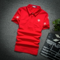 Lapel nửa tay áo mỏng nam Xu hướng áo thun bồ công anh 2018 mới tinh thần xã hội chàng trai tay ngắn polo trắng